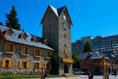 Bariloche, Arjantin. 6 Şubat 2020. Kent Merkezi Civico Meydanı Belediye Binası