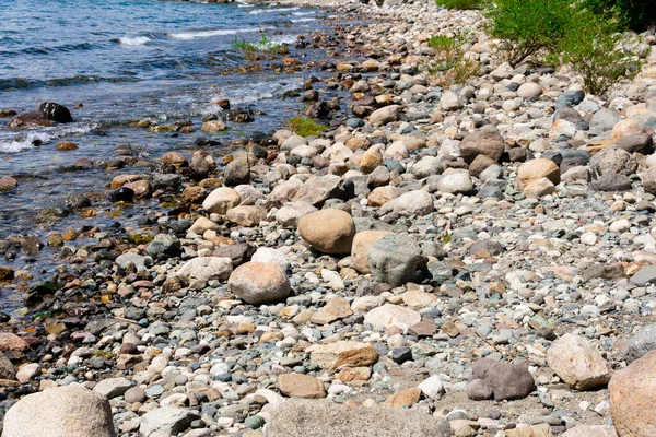 Strand Med Många Stenar Nahuel Huapi Lake Bariloche Argentina — Stockfoto