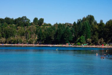 Villa La Angostura, Arjantin. 10 Şubat 2020. Correntoso Gölü Sahili manzarası (Iago Correntoso)