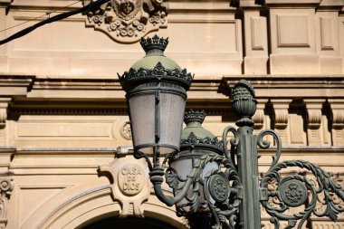 Valencia, İspanya. 5 Şubat 2019. Eski sokak lambası