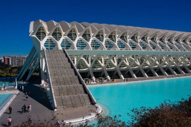 Valencia, İspanya. 6 Şubat 2019. Prens Philip Bilim Müzesi (Museo de las Ciencias Principe Felipe). Sanat ve Bilim Şehri 'nde. Mimarlar Santiago Calatrava ve Felix Candela