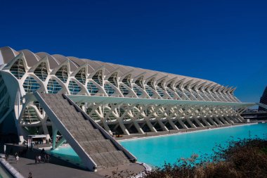 Valencia, İspanya. 6 Şubat 2019. Prens Philip Bilim Müzesi (Museo de las Ciencias Principe Felipe). Sanat ve Bilim Şehri 'nde. Mimarlar Santiago Calatrava ve Felix Candela