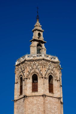 Valencia Katedrali 'nin Bell Kulesi (El Miguelete o Torre del Micalet). Valencia, İspanya