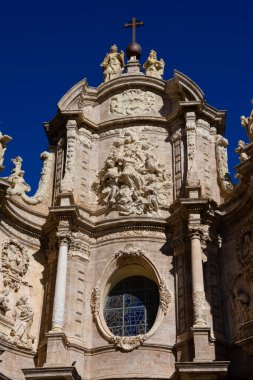 Valencia İglesia Katedral-Baslica Metropolitana de la Asuncion de Nuestra Senora de Valencia 'nın Büyük Katedral Bazilikası. Valencia, İspanya