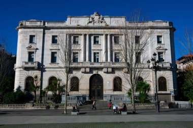 Santander, İspanya. 12 Şubat 2019. İspanya Bankası Binası (Banco de Espana)