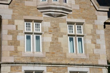 Santander, İspanya. 12 Şubat 2019. Magdalena Sarayı cephesi (Palacio de la Magdalena) Magdalena yarımadasında yer almaktadır.