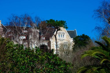 Santander, İspanya. 12 Şubat 2019. Magdalena Sarayı (Palacio de la Magdalena) Magdalena Yarımadası 'nda yer almaktadır.
