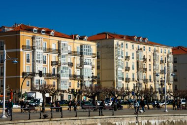 Santander, İspanya. 12 Şubat 2019. Pereda yürüyüşü ve bahçe manzarası (Paseo y jardines de Pereda)