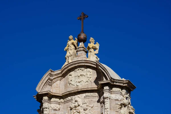 Статуї Собору Митрополит Базиліки Успіння Богородиці Валенсії Іглезії Катедрал Басліка — стокове фото