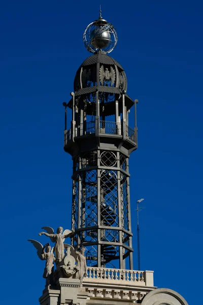 Torre Del Post Edificio Telegráfico Oficina Correos Cerca Plaza Del —  Fotos de Stock