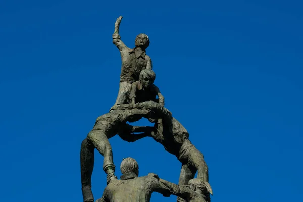 Tarragona Spain February 2019 Castellers Monument Human Tower Competition — Stock Photo, Image