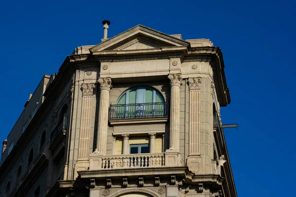 Barcelona Spain February 2019 Old Building Facade Balconies Diagonal Avenue — Stock Photo, Image