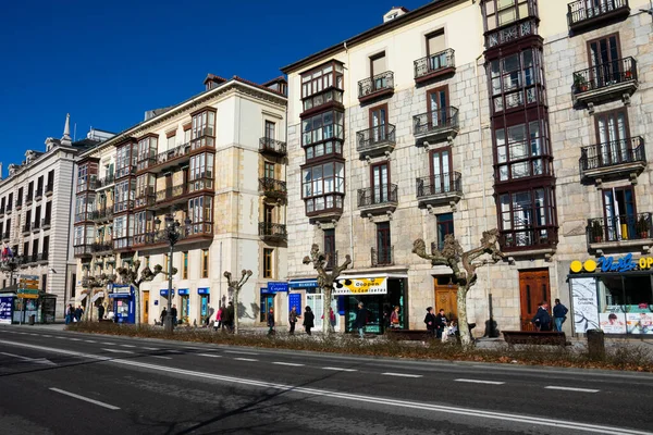 Santander Španělsko Února2019 Staré Fasády Budov Pereda Avenue Paseo Pereda — Stock fotografie