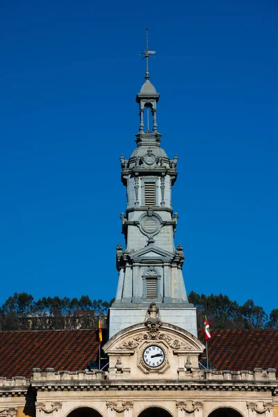 Torre Dell Orologio Del Municipio Bilbao Concistoro Casa Ayuntamiento Bilbao — Foto Stock