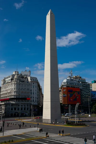 Buenos Aires Argentina Augusti 2019 Obelisk Buenos Aires Obelisco Ett Royaltyfria Stockfoton