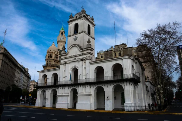 阿根廷布宜诺斯艾利斯 2019年8月19日 布宜诺斯艾利斯市政厅 Buenos Aires Cabildo 是布宜诺斯艾利斯的一座公共建筑 在殖民时期被用作市议会所在地 — 图库照片