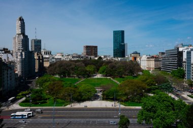 Buenos Aires, Arjantin. 26 Ekim 2019. San Martin Meydanı (Plaza General San Martin), Etiro Mahallesi 'nde bir park.
