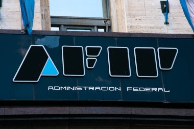 Buenos Aires, Arjantin. 26 Ekim 2019. Federal Kamu Gelirleri İdaresi İşareti (İdari Federal de Ingresos Publicos) genellikle AFIP Arjantin 'in gelir servisidir.