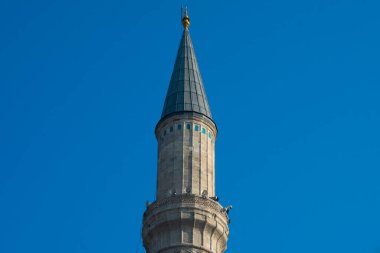 İstanbul, Türkiye. 19 Kasım 2019. Ayasofya Minaresi (Kutsal Bilgelik Kilisesi - Ayasofya)