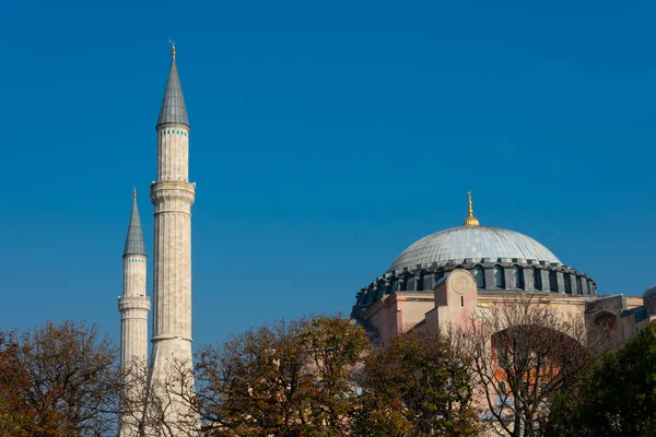 Stanbul Türkiye Kasım 2019 Ayasofya Kutsal Bilgelik Kilisesi Minareler Kubbe — Stok fotoğraf