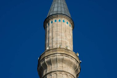 İstanbul, Türkiye. 19 Kasım 2019. Ayasofya Minaresi (Kutsal Bilgelik Kilisesi - Ayasofya)