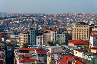 İstanbul, Türkiye. 20 Kasım 2019. Karakol 'un, Beyoğlu' nun ve IStanbul 'un hava manzarası. Galata Kulesi 'nden alındı (Galata Kulesi)