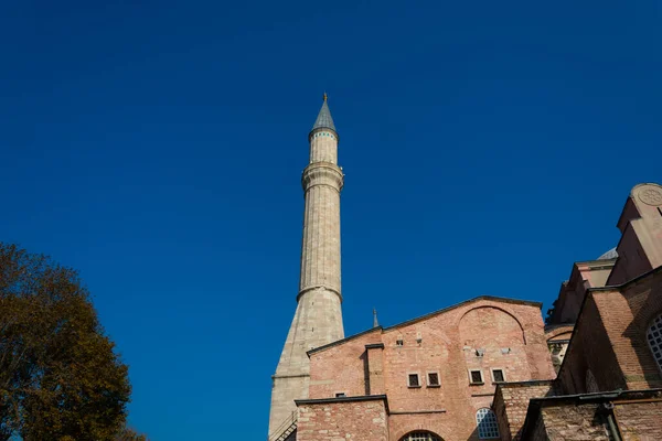 Estambul Turquía Noviembre 2019 Minarete Santa Sofía Iglesia Santa Sabiduría — Foto de Stock