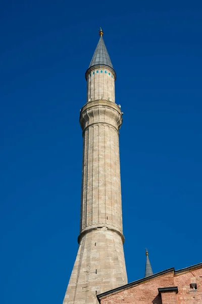 Stambuł Turcja Listopada 2019 Minaret Hagia Sophia Kościół Świętej Mądrości — Zdjęcie stockowe
