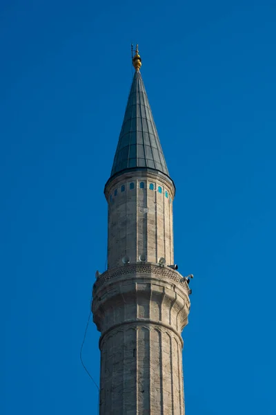 Стамбул Турция Ноября 2019 Года Минарет Святой Софии Церковь Святой — стоковое фото