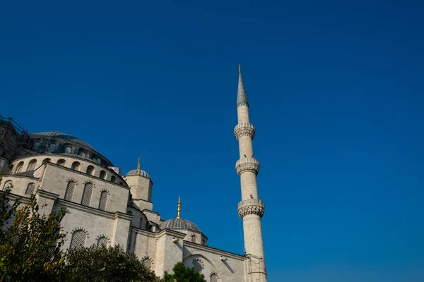 Minarete Mesquita Sultão Ahmed Sultão Ahmet Camii Também Conhecida Como — Fotografia de Stock