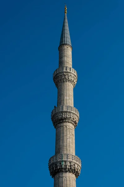 Minaret Sultan Ahmed Moskén Sultan Ahmet Camii Även Känd Som — Stockfoto