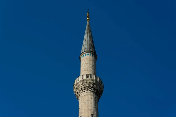 Minaret Sultan Ahmed Moskén Sultan Ahmet Camii Även Känd Som — Stockfoto