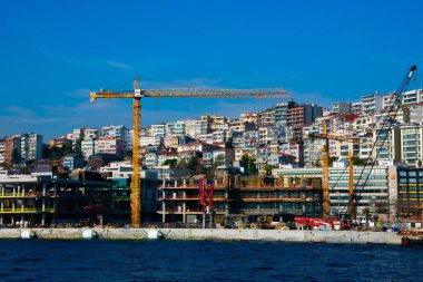 İstanbul, Türkiye. 21 Kasım 2019. İstanbul 'un Avrupa yakasında bir inşaat sahası manzarası