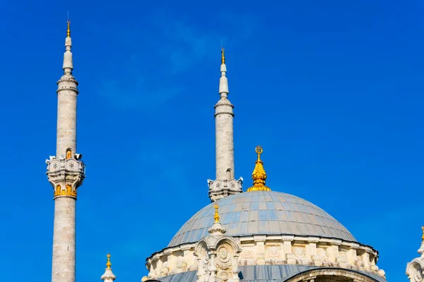Ortakoy Moskén Minarets Ortakoy Camii Officiellt Buyuk Mecidiye Camii Bosporesundet — Stockfoto