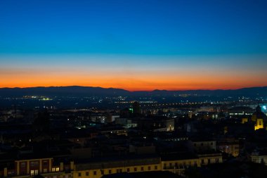 Granada City 'de gün batımı manzarası. Granada, İspanya