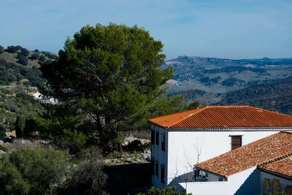 Vista Del Pueblo Blanco Grazalema Del Parque Natural Sierra Grazalema —  Fotos de Stock