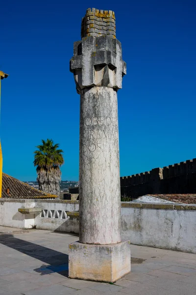 Obidos Portugal Janvier 2018 Vieux Monument Croix Pierre — Photo