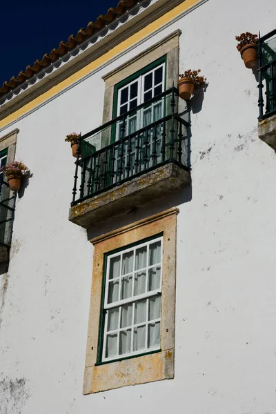 Antiguo Balcón Casa Obidos Portugal —  Fotos de Stock