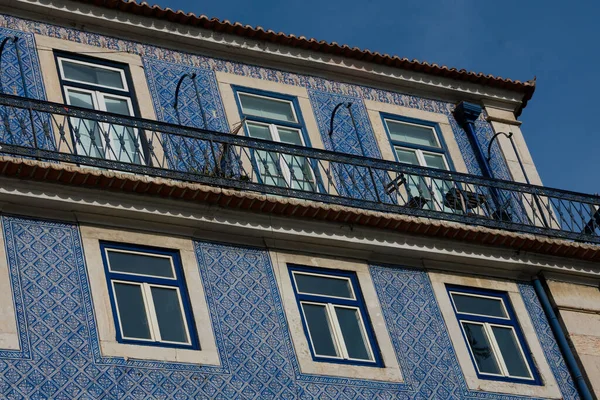 Lisboa Portugal Enero 2018 Antigua Fachada Del Edificio Con Azulejos — Foto de Stock