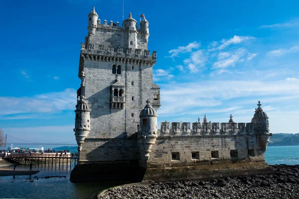 Belem, Lisbon. Portekiz. 23 Ocak 2018. Belem Kulesi veya St Vincent Torre de Belem Kulesi Santa Maria de Belem 'de bulunan bir kuledir.