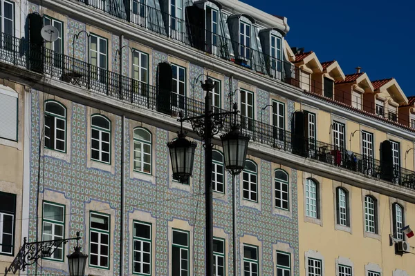 Старый Фасад Здания Традиционной Лиссабонской Плиткой Лиссабон — стоковое фото