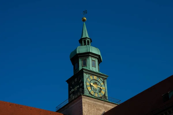 Munich Alemania Agosto 2018 Torre Del Reloj Munich Residenz Muenchner — Foto de Stock