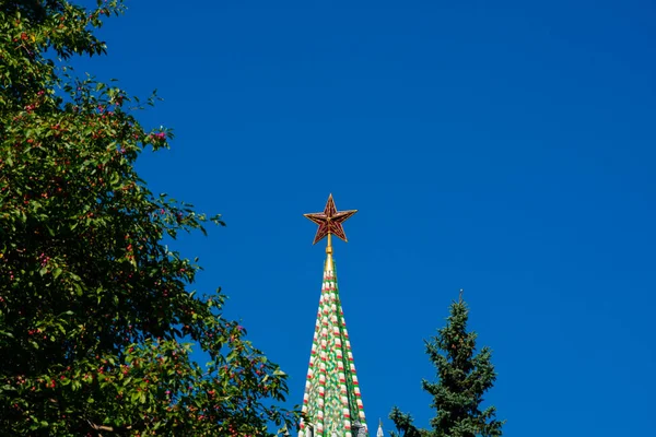 Москва Росія Серпня 2018 Star Top Spasskaya Tower — стокове фото