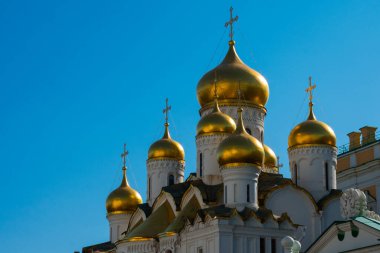 Moskova, Rusya. 25 Ağustos 2018. Annunciation Katedrali (Blagoveschensky Sobor) Moskova Kremlin Katedrali 'nin güneybatı tarafında yer alan bir Rus Ortodoks kilisesidir.