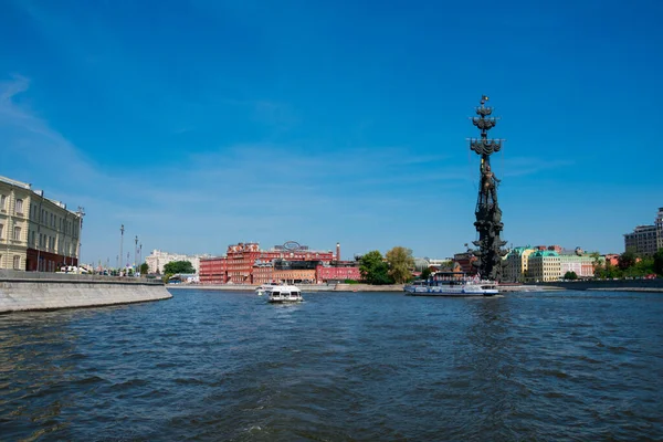 모스크바 러시아 2018 표트르 Peter Great Statue 모스크바 서쪽에 높이의 — 스톡 사진