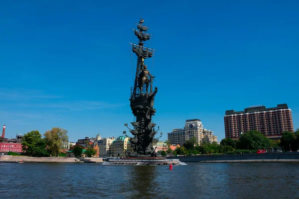 모스크바 러시아 2018 표트르 Peter Great Statue 모스크바 서쪽에 높이의 — 스톡 사진