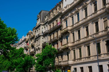 Buenos Aires, Arjantin. 14 Ekim 2018. Mayıs Bulvarı 'ndaki eski binalar.)