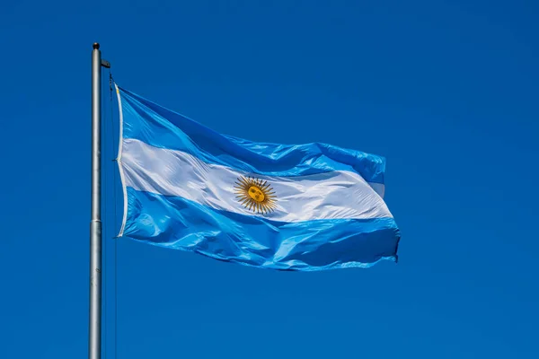 Argentinská Vlajka Bandera Argentina Bandera Nacional Vodorovný Kmen Světle Modré — Stock fotografie