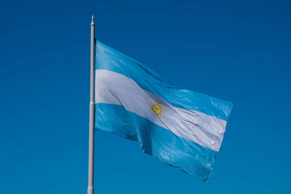 Прапор Аргентини Bandera Argentina Bandera Nacional Горизонтальна Трикутна Смуга Світло — стокове фото