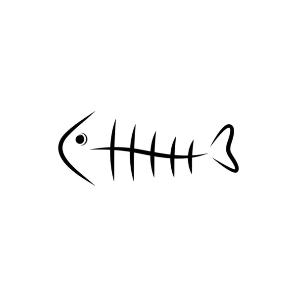 魚骨アイコンロゴテンプレートベクトル — ストックベクタ